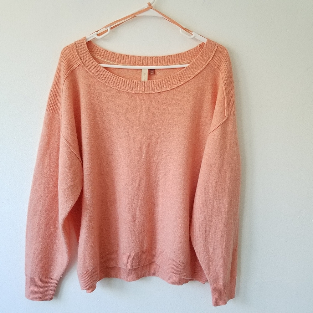Anrhropologie Pilcro 100% Cashmere Peachy Emmeline Boatneck Sweater Medium - Picture 2 of 14